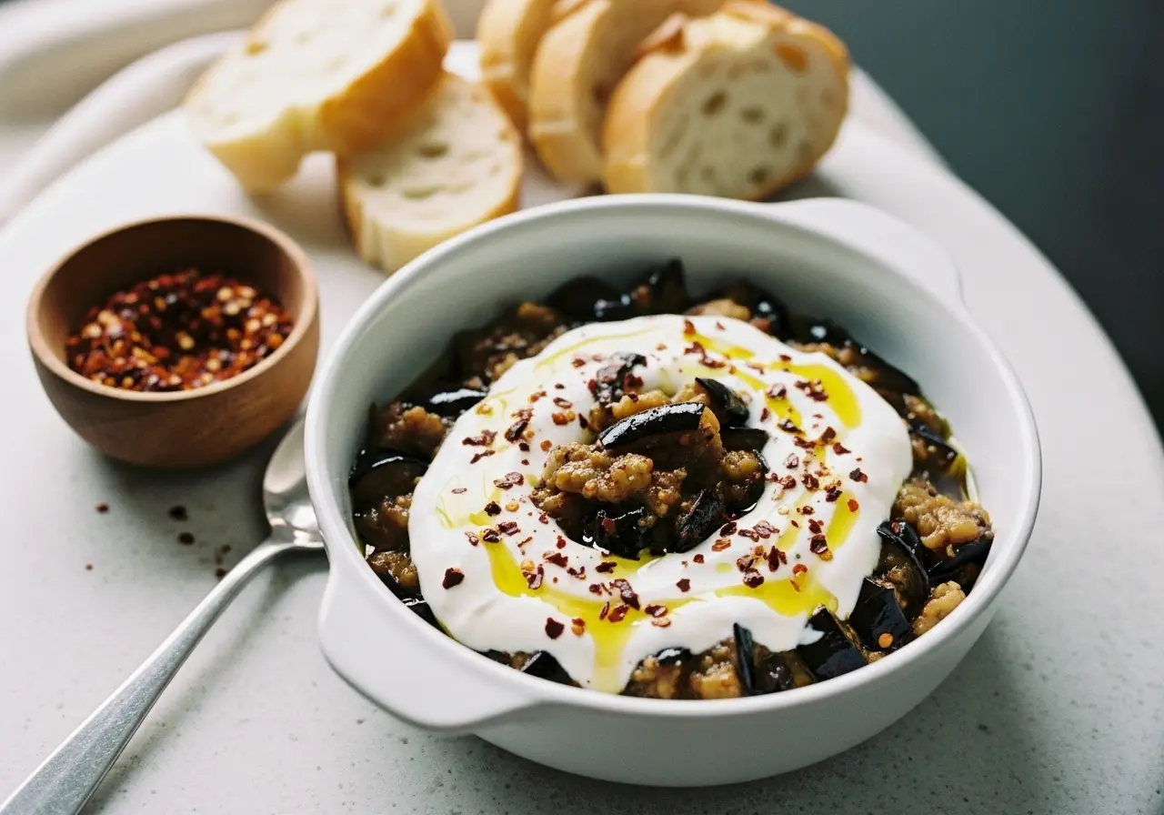 Patlıcanlı Yoğurtlu Soğuk Salata