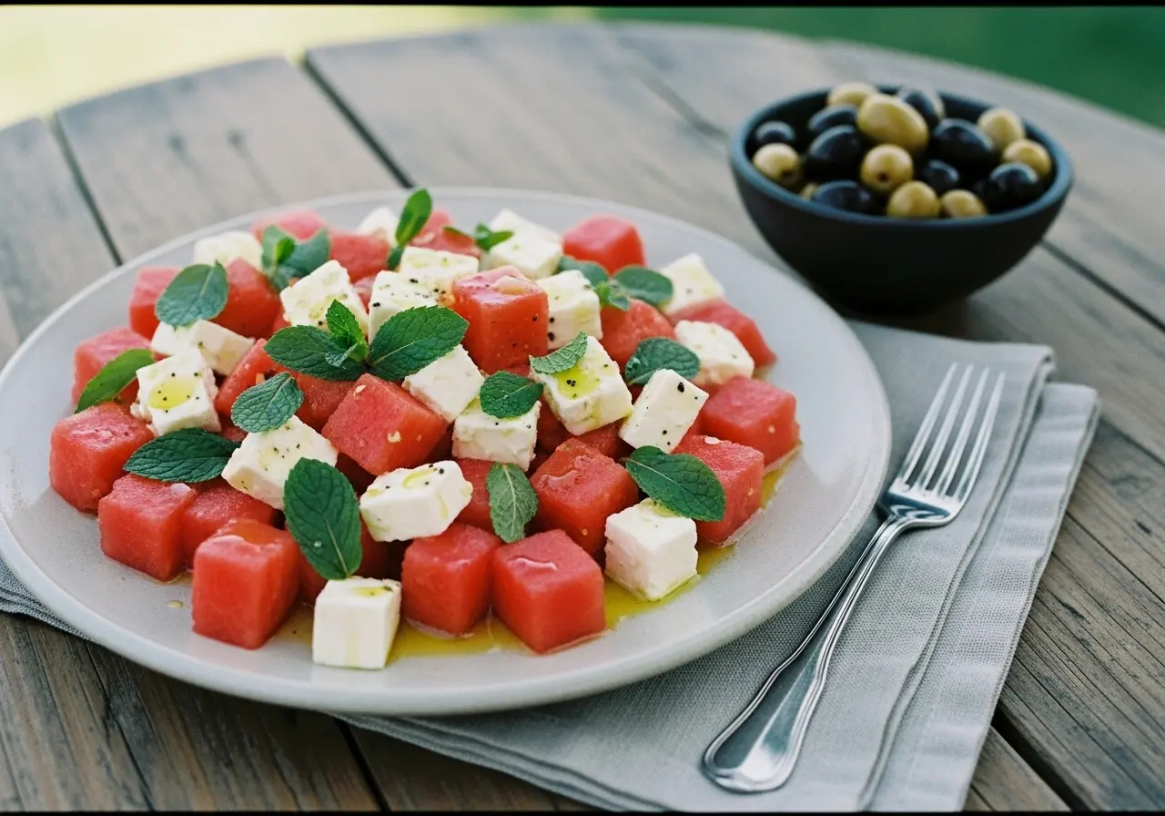 Peynirli Karpuz Salatası